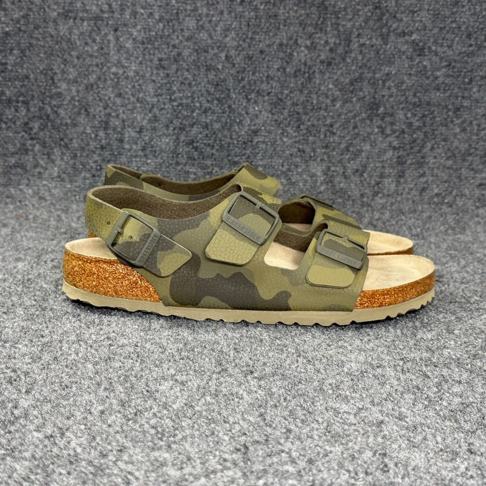 Birkenstock‎ Milano Sandals Men's 9 Desert Soil Camouflage Green Soft Footbed
